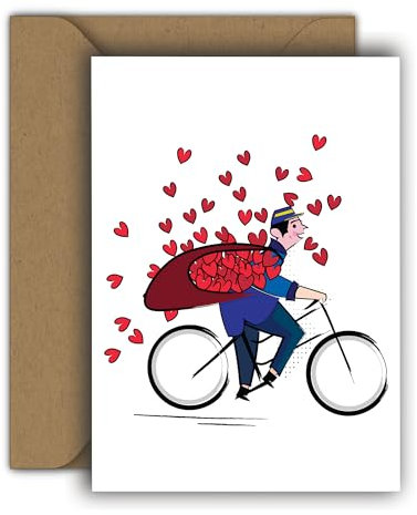 Edition Colibri Valentinstag Karte für Sie und Ihn, A6, Klappkarte mit Umschlag, Liebeskarte, Jahrestag, Jubiläumskarte, Valentinstagskarte, Herzmensch (Fahrrad für Zwei)