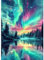 Diamond Painting Erwachsene, Aurora Nachthimmel, Diamant Painting Bilder Wunderschöne Nordlichter, 5D Diamond Painting Set für Anfänger, DIY Mosaikherstellung Bastelset für Haus Wanddeko 30x40cm