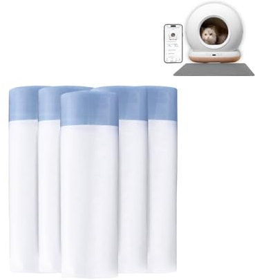 AstroPet Katzentoilettenbeutel mit Zugbändern für Neptune Series Müllbeutel,Beutel für Selbstreinigende Katzentoilette,Kratzfest für Haustier Katze Hunde Hundekot Katzenstreu 5 Rollen*15 (75 Stück)