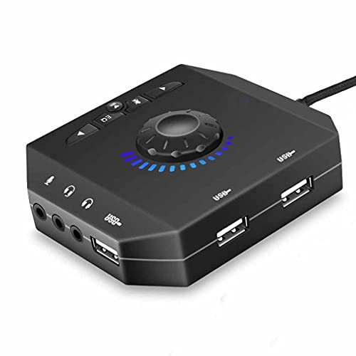 IUBGFTO Tarjeta de Sonido USB para Ordenador Profesional, Adaptador de Audio 7.1, convertidor, Interfaz de Audio para PC, portátil, Tarjeta de Sonido Externa