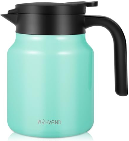 WYHVAND 1L Thermal Coffee Carafe, Stainless Steel Insulated Jug, Sea Foam Green