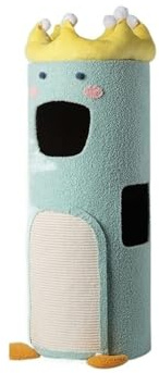 Sisal Cube Cat Litter Winter Warm Climbing Frame for Cats, Large Cat House with Tube, Space-Saving, Cozy(Dorado)