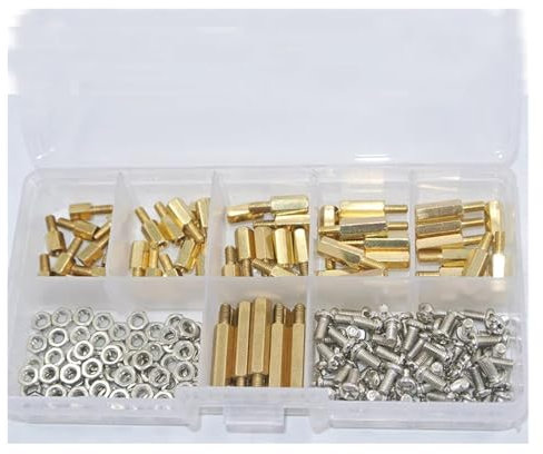 OOYIALET 180Pcs/set M3*L+6mm Hex Nut Spacing Screw Brass Threaded Pillar PCB Motherboard Standoff Spacer Kit