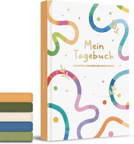BIROYAL Gefühlstagebuch Kinder, Tagebuch Kinder A5 Hardcover - 5-Minuten Achtsamkeit für 6-12 Jahre, 120g Tintenfestes Papier, 24 Wochen Tagebuch mit Begleiter Nala für Kindererziehung & Familien