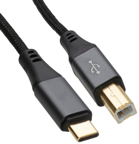 kenable PRO Metal USB-C to Printer Cable Type-C to USB B Male Braided Shielded Lead 2m