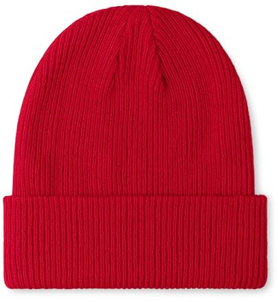 axy Kinder Winter Beanie Strickmütze aus Rippstrick mit breiter Krempe für Jungs und Mädchen von 1-6 Jahren, Kindermütze Jungen Kleinkind