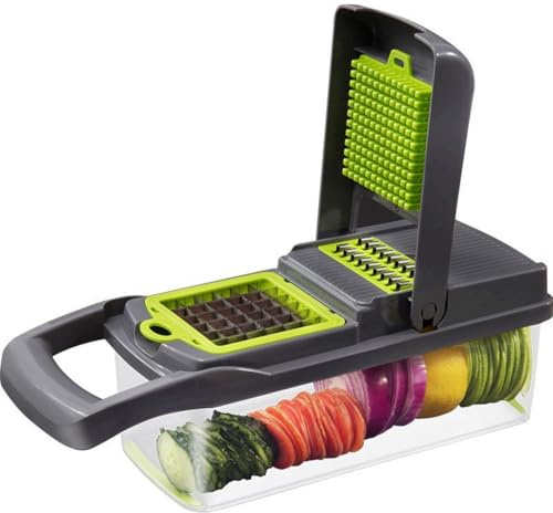 16-in-1 Vegetable Chopper with 3 Blades, Mandoline Slicer Dicer Julienne Cutter Grater for Onion Tomato Potato Salad Veggie Food Prep Kitchen Gadgets Accessories