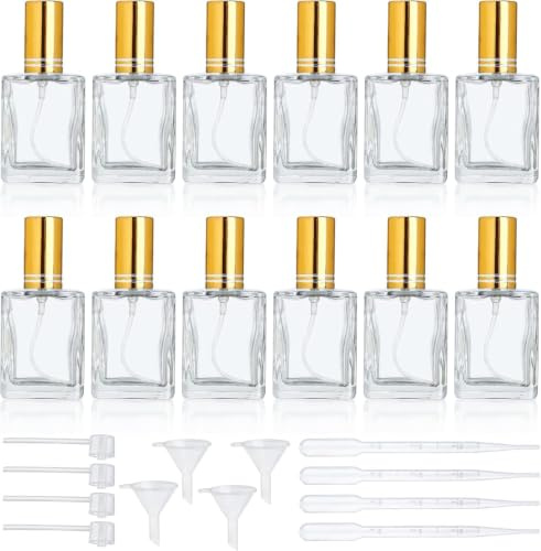 12pcs 15ml Clear Glass Perfume Spray Bottles, Fine Mist Atomizer | Clear Glass Design, Refillable Spray Bottle, Fine Mist Sprayer, Portable Perfume Container, Essential Oil And Fragrance Use