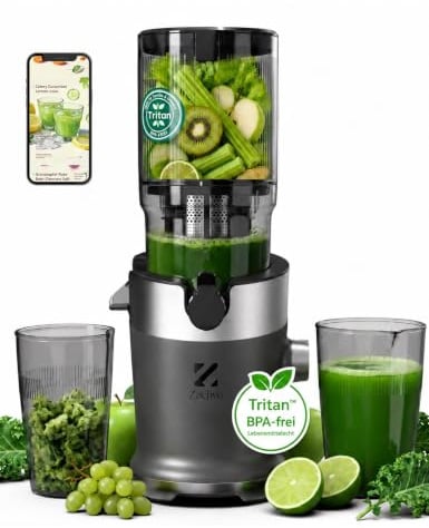 ZACHVO Entsafter Gemüse und Obst Testsieger, Slow Juicer, 130 mm