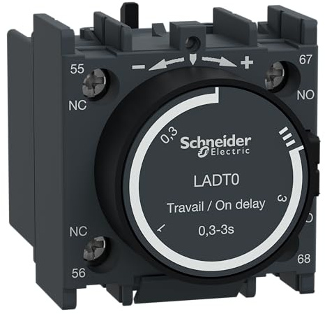 Schneider Electric, TeSys D - time delay auxiliary contact block - 1 NO + 1 NC screw clamp terminals, LADT0