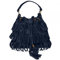 Caspar TL677 Damen Wildleder Fransen Tasche/Beutel, Farbe:blau