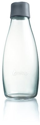 Retap ApS Grande Bouteille d'eau en Verre Borosilicate 0,8 Litre, Gris, 0.5 / Medium