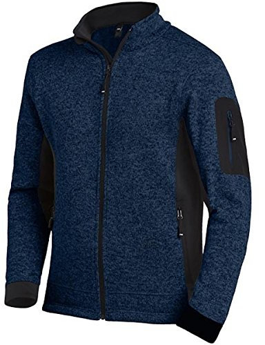 FHB Herren Strick-Fleece-Jacke Christoph Größe 2XL, 1 Stück, marine blau/schwarz, 79595-1620-2XL