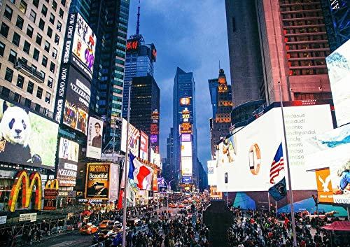 HANSEPUZZLE 18142 - Time Square Puzzle 130 Teile | Gebäude Puzzle mit hochwertiger Puzzle Aufbewahrung: Kartonbox und wiederverschließbarem Beutel | Puzzle-Maße: 28,7 x 20 cm