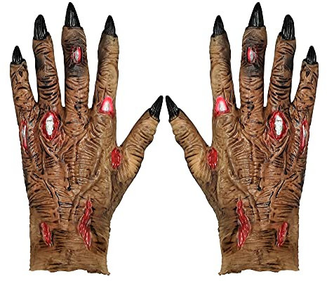 W WIDMANN MILANO Party Fashion 00215 - Zombiehandschuhe, aus Latex, Kostümzubehör, Accessoire, Halloween, Karneval, Mottoparty