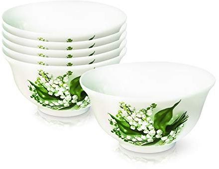 Zarenhoff - Keramik Bowl Set, 6 Stück, Weiß, Floral, Geblümt, Ø 10 cm