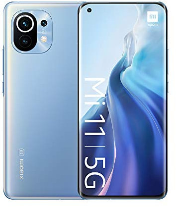 Xiaomi Mi 11 5G - Smartphone 8 GB + 128 GB, Display WQHD+ AMOLED da 6,81”, Snapdragon 888, Tripla Fotocamera 108MP+13MP+5MP, batteria da 4600mAh, NFC, Blue (Versione Italiana+2 Anni di Garanzia)