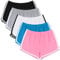 URATOT 5 Pack Damen Baumwolle Yoga Tanz Kurze Hosen Sport Shorts Sommer Athletic Radfahren Wandern Sport Shorts, Schwarz, Hellgrau, Beige, Seeblau, Rosa, S
