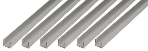 Alberts 498351 U-Profil | Aluminium, silberfarbig eloxiert | 1000 x 20 x 10 mm | 6er Set