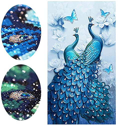 Instarry 5D Diamond Painting Full Groß Pfau Aesthetic Room Decor (100x60 cm)