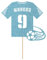 Personalised Birthday Football Kit Jersey Cake Topper- Light Blue Any Name & Age Number Glitter Cake Decoration and Sprinkles - Happy Birthday Decorations - Personalised Toppers for Cakes by Cakeshop