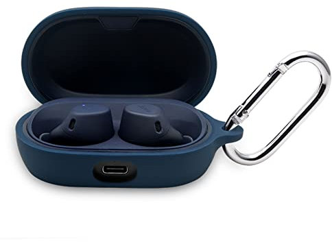 Silicone Case for Jabra Elite 7 Active in-Ear Bluetooth Earbuds, KJGLRSQH Premium Soft Skin Cover Shock-Absorbing,Anti-Scratch Protective Case with Keychain (Midnight Blue)