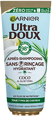 Garnier Ultra Doux Après-shampooing sans rinçage Eau de Coco et Aloe 200mL
