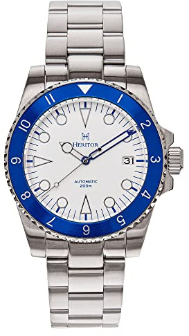 HERITOR Luciano Automatic Silver Stainless Steel Bracelet Men's Watch with Date HERHS1503