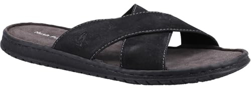 Hush Puppies Men's Nile Cross Over Sandal, Black, 9