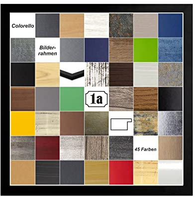 Colorello Deluxe Bilderrahmen Posterrahmen 80x80 cm Panorama und Quadrat Formate Schwarz Matt Antireflex Kunstglas