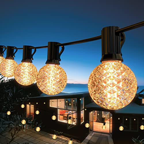 GlobaLink Lichterkette Außen Erweiterbar, 10,5M Lichterkette Glühbirnen IP65 mit 15 +1 Bruchsicheren G50 Birne Innen und Außen Deko mit stecker für Zimmer, Bar, Garten, Balkon, Sommerabend-Warmweiß
