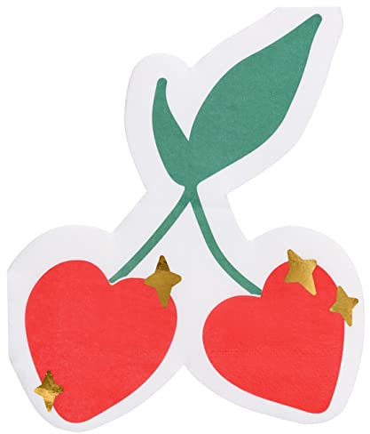 Set 20 Servietten Rote Kirschen Tischdekoration Frühling Party Geburtstag Sommerfest Valentinstag Partyservietten Kirsche