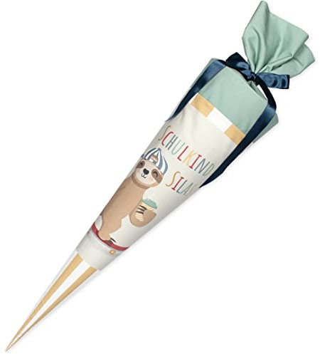 Dein Lieblingsteil Schultüte mit Namen FRED FAULTIER Zuckertüte aus Stoff 70 cm/ 85 cm