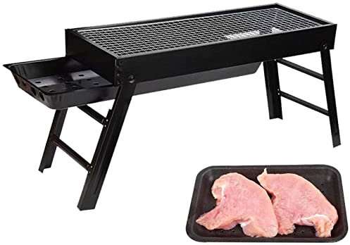 Barbecue Pieghevole | Barbecue Portatile a carbonella | Barbecue per la Cottura all'aperto | Set di Attrezzi per Barbecue Portatile Pieghevole in Acciaio Inox, Campeggio, Escursionismo, Picnic