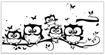 Warmhm Eulen Wandsticker, Eulen Wanddeko Wandtattoo Schwarz Wanddeko Wandsticker Wandkunst für DIY Wand Fenster ekoratives