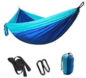 Camping-Hängematte 300 x 200 cm, Hängematten Outdoor Ultraleichter Campingstuhl|1 Paar Aufhängungsset + 2 Karabiner |2 Personen |300 kg Tragfähigkeit