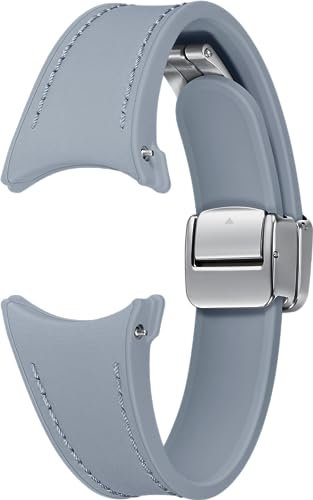SAMSUNG D-Buckle Hybrid Eco-Leather Band (Slim, S/M) pour Galaxy Watch4 | Watch5 | Watch6 | Watch FE | Watch7 Series, Blue