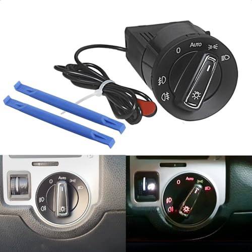 LoreenCar Automatik-Lichtschalter mit Lichtsensor Modul 1C0941531 für Golf MK4 Passat B5/B5.5 Bora MK4 Polo 9N/9N3 New Beetle Sharan SEAT Alhambra Fabia Octavia 1U2 Scheinwerferschalter T5 3BD941531