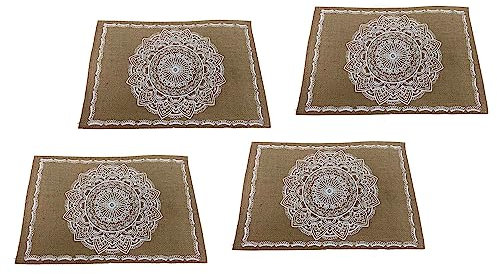 Set mit 4 Tischsets aus 100 % Naturfasern und geflochtenem Seil, Länge 45 cm