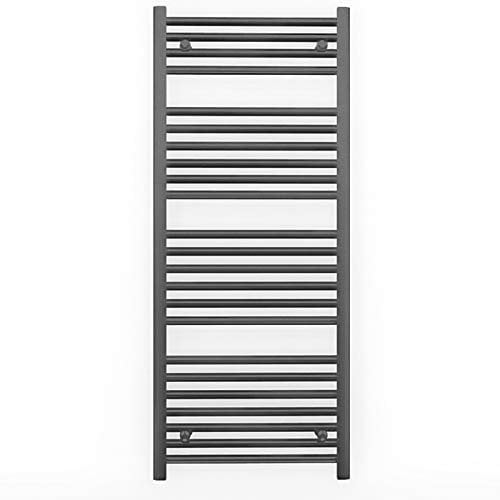 Myhomeware Anthracite Grey Heated Bathroom Towel Rail Radiator For Central Heating Elegant Designer In UK (550mm x 1200mm (h))