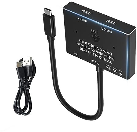 TECKEEN 8K @ 30Hz USB3.1 Type-C 8K Switch, bidirezionale USB C Switcher 2 computer, trasferimento dati video/10Gbps