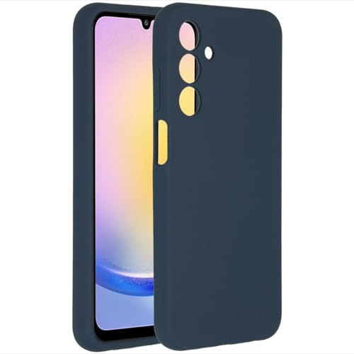 ACCEZZ kompatibel mit Samsung Galaxy A25 Hülle – Liquid Silikon Case – Back Cover Handyhülle in Dunkelblau [Mikrofaser-Futter, Ultradünn, Kratzfest, Stabil]