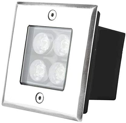 WZYJLyds Led Bodeneinbaustrahler 4W Bodenstrahler Aussen Quadrat Bodenleuchte IP67 wasserdicht for Gärten, Terrassen, Wege(Natural light,24V)