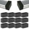 Lot de 12 patins rectangulaires en caoutchouc pour pieds de meubles, tables, chaises et sols en bois dur (25 x 50 mm)