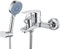BONADE Badewannenarmatur mit Handbrause, Messing Mischbatterie Badewanne mit 5 Funktionen, Aufputz Wannenarmatur, Wasserhahn Badewanne inkl. Wandhalterung und 150 cm Brauseschlauch für Bad, Chrom
