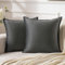 Grau Samt Kissenbezug 50x50 cm Flansch Kissenhülle Dekokissen Umwickelte Kante Dekorative Sofakissen Modern Quadrat Kissenhülle für Sofa Schlafzimmer Kissenbezüge Dunkelgrau, 2er Set
