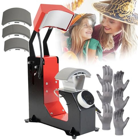 forplubossmmp Máquina De Prensado En Caliente para Gorras De Béisbol | Máquina De Transferencia De Calor Automática De 310W para Estampación En Caliente | Planchado De Gorras por Sublimación