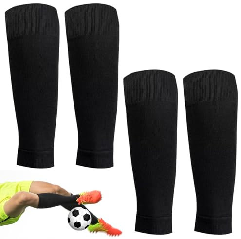 YCHYAN 2 Paare Fußball Stutzen, Football Sleeves Tubes, Stutzen Ohne Socken, Elastisches Fadendesign, Atmungsaktiv und Schweißabsorbierend, Geeignet für Fußball, Laufen, Klettern, Marathon