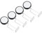 PATIKIL 1.5m / 4.9Ft Retractable Remote Control Tether, 4 Pcs Security Remote Cable Lock Adjustable Cable Leash Length for TV Remote Control Gaming Controller, Black (Square Iron Cap)