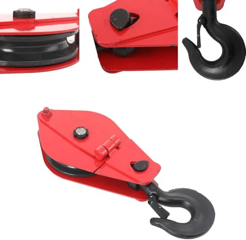 Schwerlast Umlenkrolle Seilrolle mit Haken, 5T Umlenkrolle Riemenscheibe | Umlenkrolle mit Haken, 5t Tragkraft, ideal für Schwerlast.